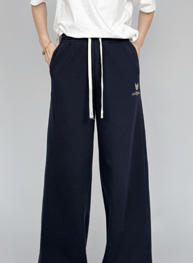 春夏新款「法斗简约显瘦弯刀裤」LW25132男女同款休闲遮肉休闲裤