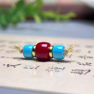 高级文玩手串散珠配饰大全-8.5momo绿松套装隔珠配件