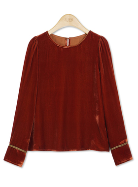 丝绒红色上衣 新中式国风女装1a12981028