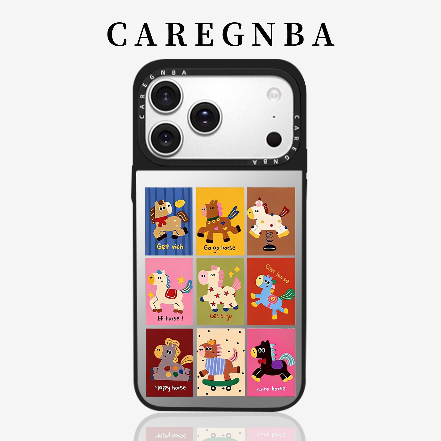 九宫格邮票拼贴小马适用于苹果17ProMax手机壳iPhone16pro本命年15pro防摔保护套14磁吸13新年12红色女11/XS
