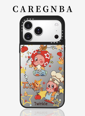 CAREGNBA联名星星人适用苹果1ProMax17手机壳新款iPhone16pro卡通15plus镜面14小众设计感13防摔12磁吸女11XR