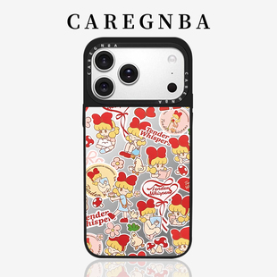 CAREGNBA联名捧花少女适用苹果17ProMax手机壳新款 iPhone16pro超好看15plus镜面14防摔13网红12全包ai键11
