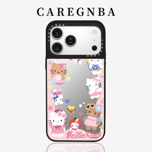 CAREGNBA联名HelloKitty环绕凯蒂猫适用苹果17ProMax手机壳iPhone16pro防摔14plus镜面15por磁吸12创意11女XR