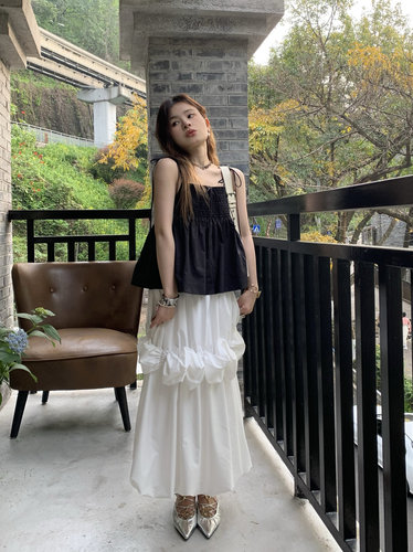 荷叶边半身裙大美小众A小个子