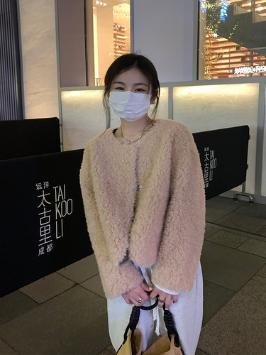 皮毛一体50羊毛外套皮草小个子