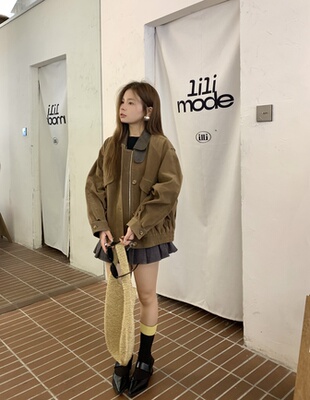 磨毛感中古感做旧外套女