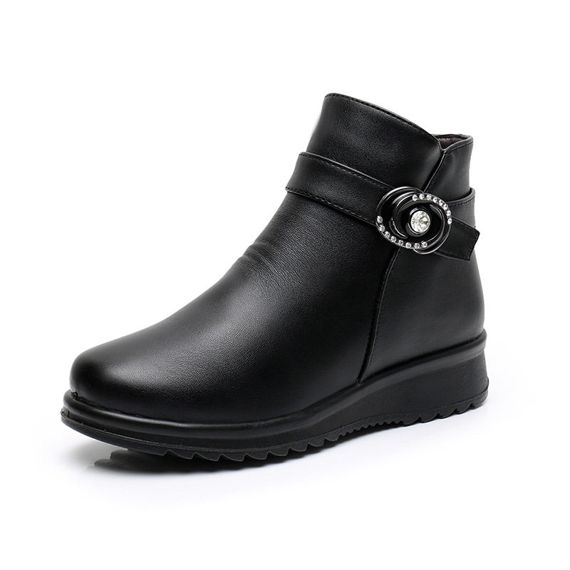 妈妈鞋棉鞋中老年加绒冬季保暖防滑短靴中年女鞋奶奶秋冬老人皮鞋,女鞋,老爹鞋,淘宝优惠券,粉丝福利购,淘宝优惠卷