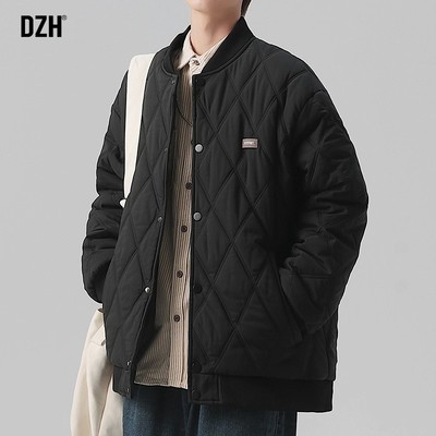 男士棉衣男冬季加厚菱形外套棉服