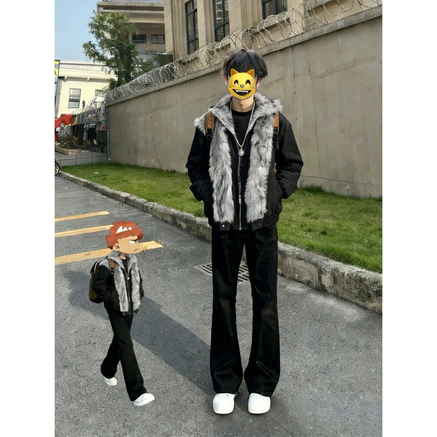 黑色座山雕棉服男女冬季加绒加厚