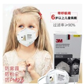 18岁kn95儿童口罩kn90带阀防粉尘雾霾男孩女孩青少 3M3 新品 儿童款