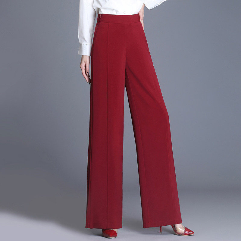 【35元清仓甩货】春秋新款高腰显瘦垂坠免烫无弹力阔腿裤休闲长裤