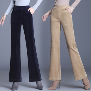 29元 休闲高腰弹力水洗条绒微喇长裤 清仓甩货 时尚 女裤 秋冬厚款