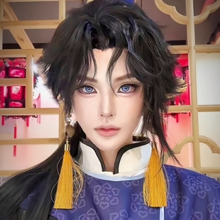王者荣耀cos假发孙权cosplay道具男英雄周边联名假毛无双皮肤毛坯