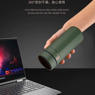美国艾美龙阿拉斯加智能温显简约保温杯家用户外316不锈钢杯400mL