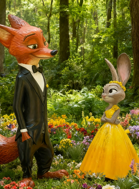 玻璃钢疯狂动物城雕塑