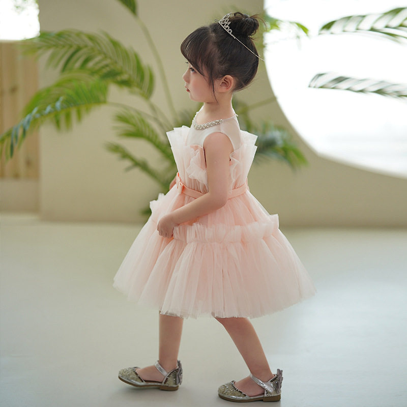 儿童礼服夏季蓬蓬纱公主裙宝宝周岁生日钢琴演出服女童小公主