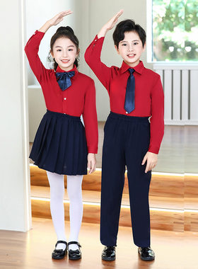 小学生运动会服装儿童演出服诗歌朗诵幼儿表演服合唱男女蝴蝶结