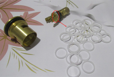 加厚快开阀芯白色套环 铜杆O型圈下白圈卡环 龙头密封圈  陶瓷片