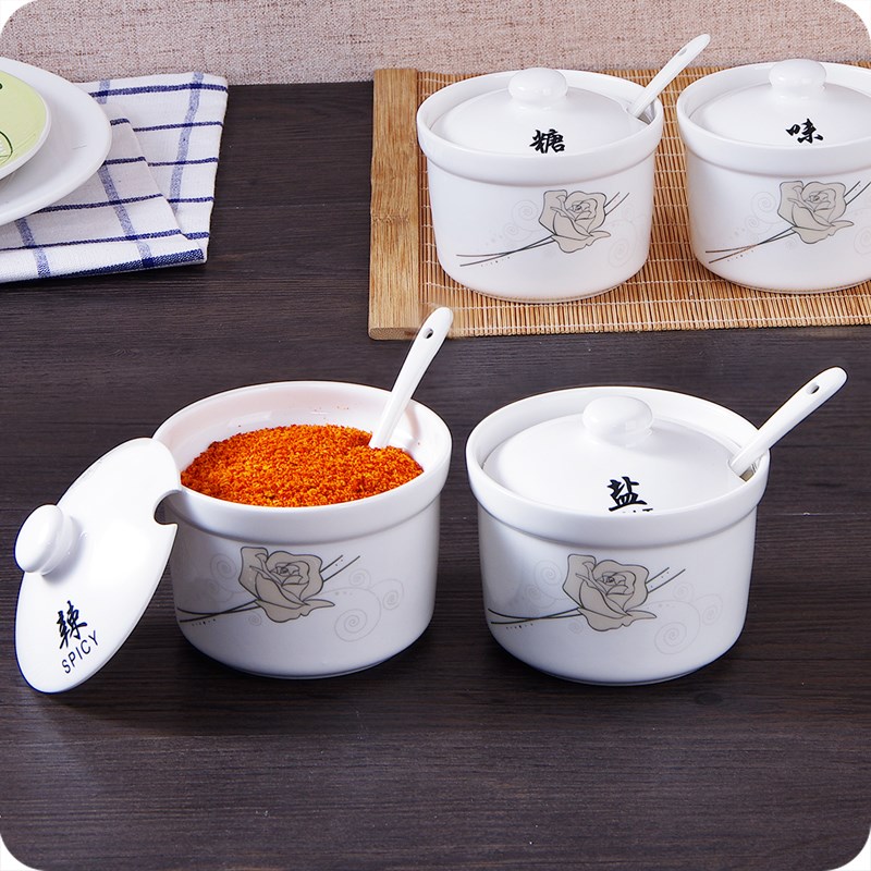 厨房调理配料调料盒有盖的材料盒子盐巴罐调味放盐家用组合带盖勺|ruв категории кухня/посуда, кухонный Гаджет/кухня хранения, тарного хранения/кухня хранения посуды, приправы бутылки - от Buy2taobao.com для оказания профессиональной услуги покупки агента Taobao