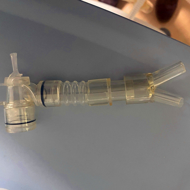 新生儿/婴儿有创无创呼吸机通用配件重复式Y接头硅胶延长管毛毛虫