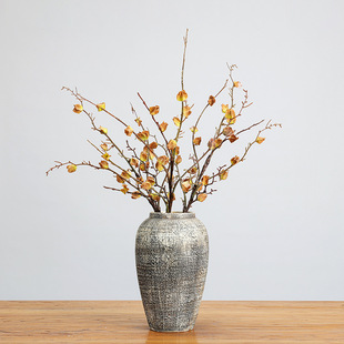 带霜干花花壳枯树枝灯笼仿真花摆件客厅装饰花风干果壳花真