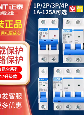 正泰1p2p3p4p空气开关NXB空开断路器2032a40a63a100a125a家用总闸