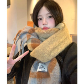 秋冬季 围巾女款 2025新款 送女朋友生日礼物学生ins潮格子披肩两用