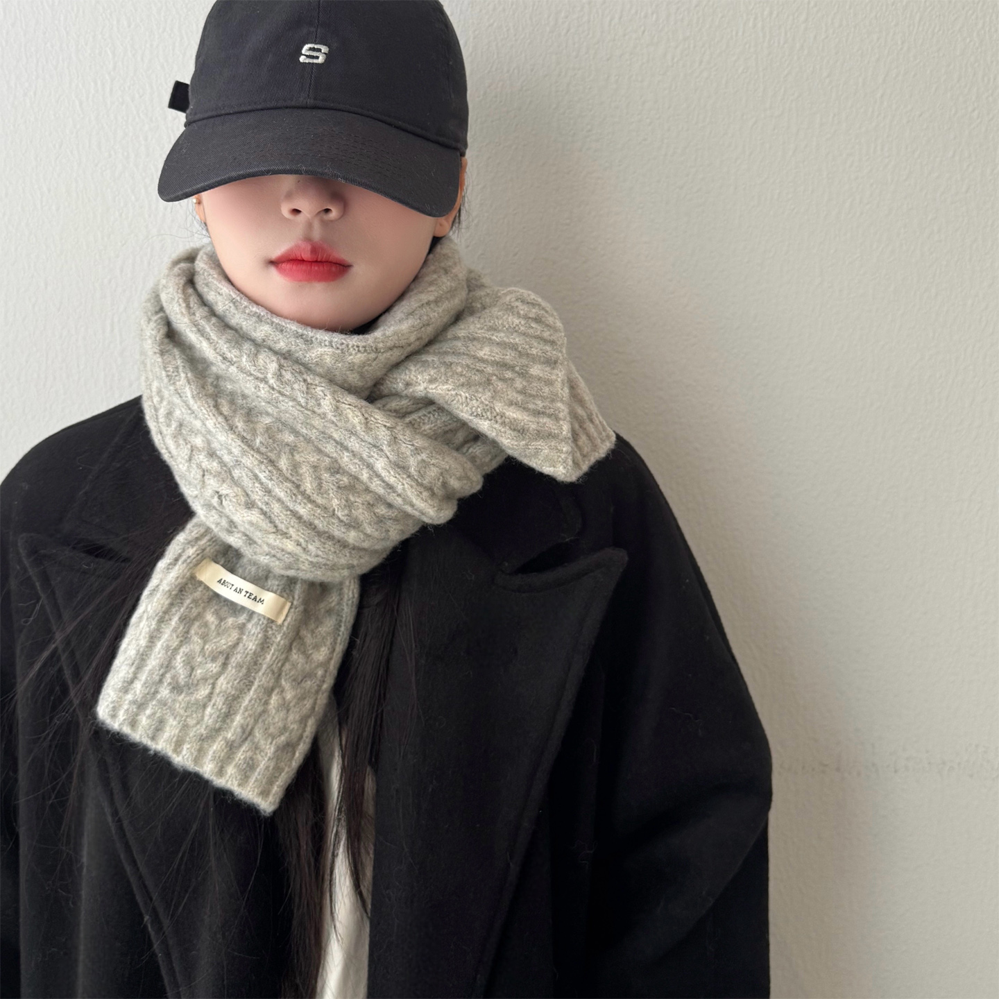 羊毛混纺围巾女款2025新款冬加厚