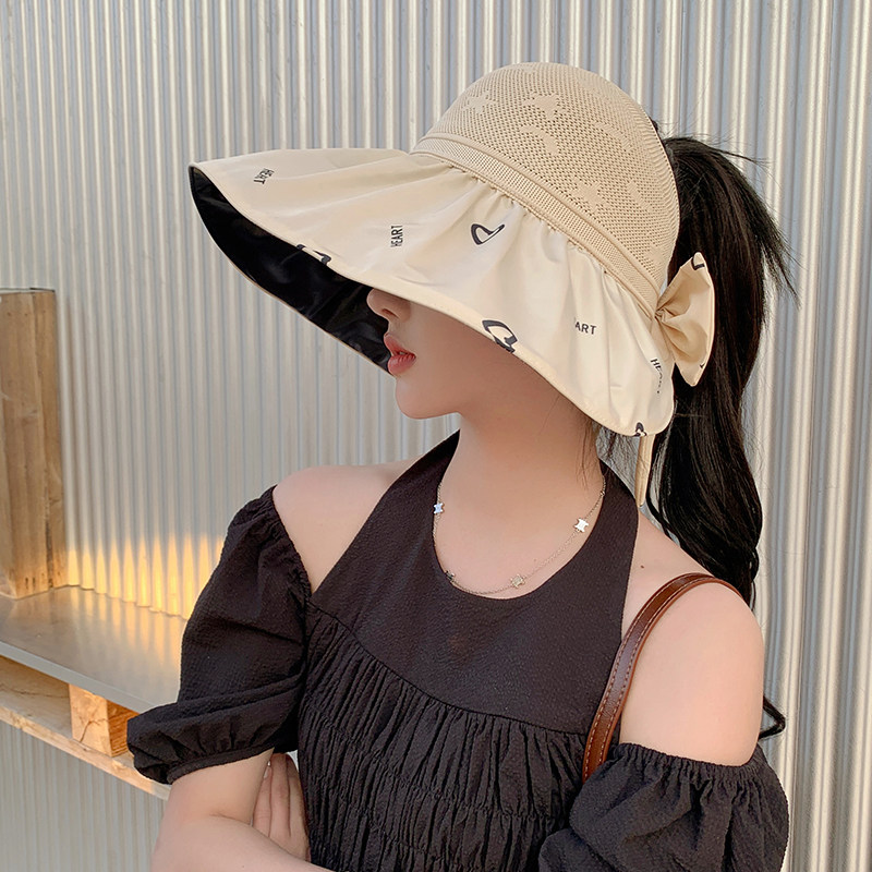 防晒帽女夏季2026新款遮阳帽百搭防紫外线黑胶大帽檐小众太阳帽子