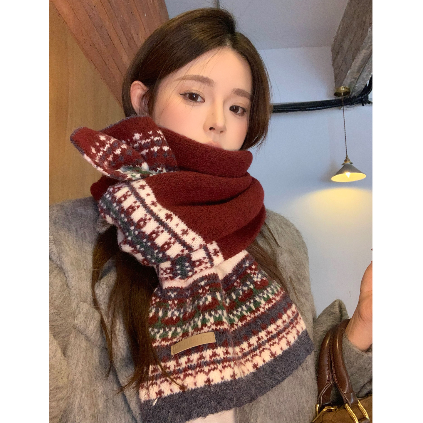 围巾女款2025新款冬季学生高级感