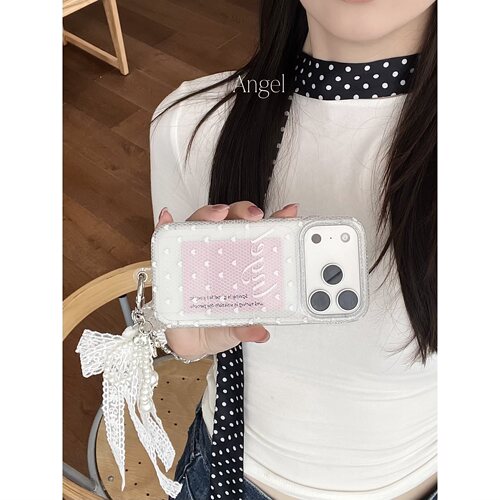 波点蕾丝粉iPhone防摔手机壳