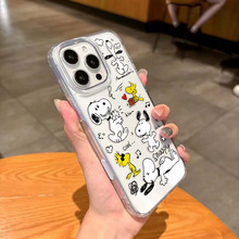 AI相机键一体卡通史努比适用于iPhone16promax手机壳亚克力苹果16新款169pro全包边16plus防摔保护套