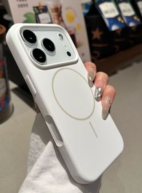 AI相机键一体壳适用于iPhone17promax手机壳简约苹果16plus纯色15/14液态硅胶12/13pro磁吸白色12/11保护套