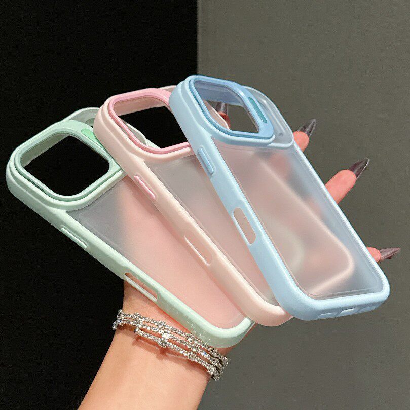 高清不发黄镜头支架适用iphone17手机壳苹果16PROMAX亚克力15/14透明大孔13promax简约磨砂12/11保护套