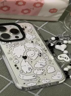 自由兔子适用于iphone17/16promax手机壳苹果15plus/14pro明星同款12防摔11联名13pro透明防摔78plus保护套xs