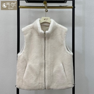 豹纹水貂绒马甲2025年秋冬季百搭显瘦外套时尚妈妈气质坎肩保暖