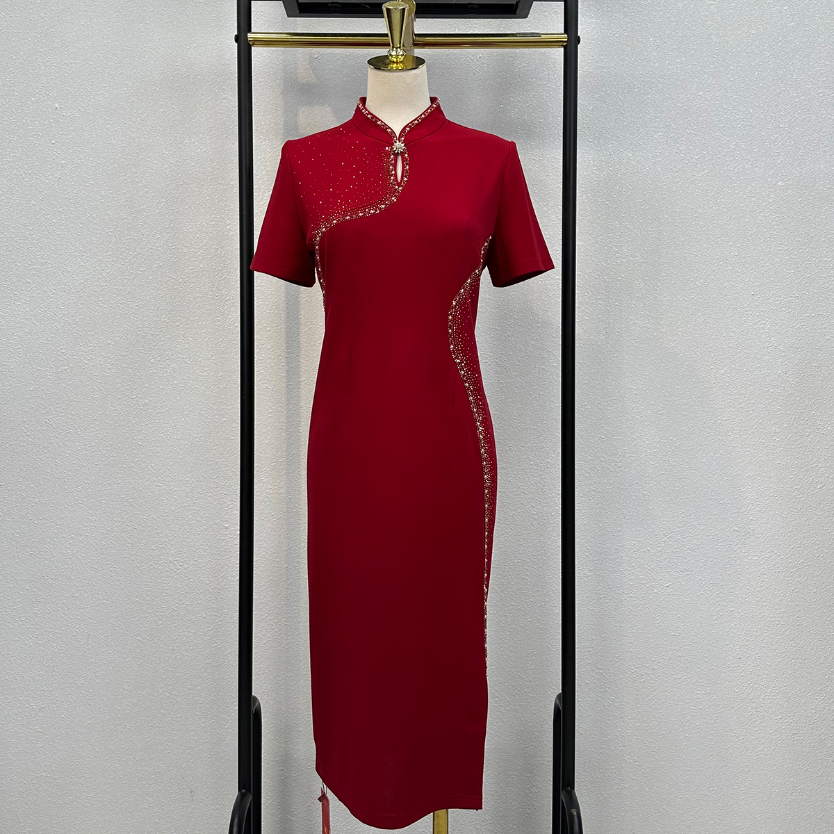 高端妈妈婚宴礼服显瘦年轻喜婆婆婚宴装五一结婚礼服小个子旗袍裙