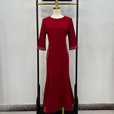 大牌婚宴礼服高级感连衣裙女秋装气质年轻妈妈高端优雅长款鱼尾裙