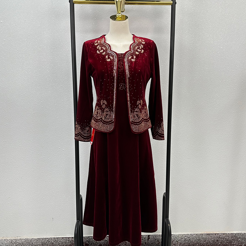 妈妈婚宴礼服遮肚子连衣裙五一结婚小个子品牌两件套喜婆婆婚宴装