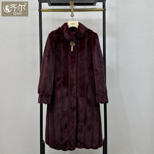 阔太太水貂绒大衣女 皮毛一体外套皮草高贵大码 妈妈秋冬装 2025新款