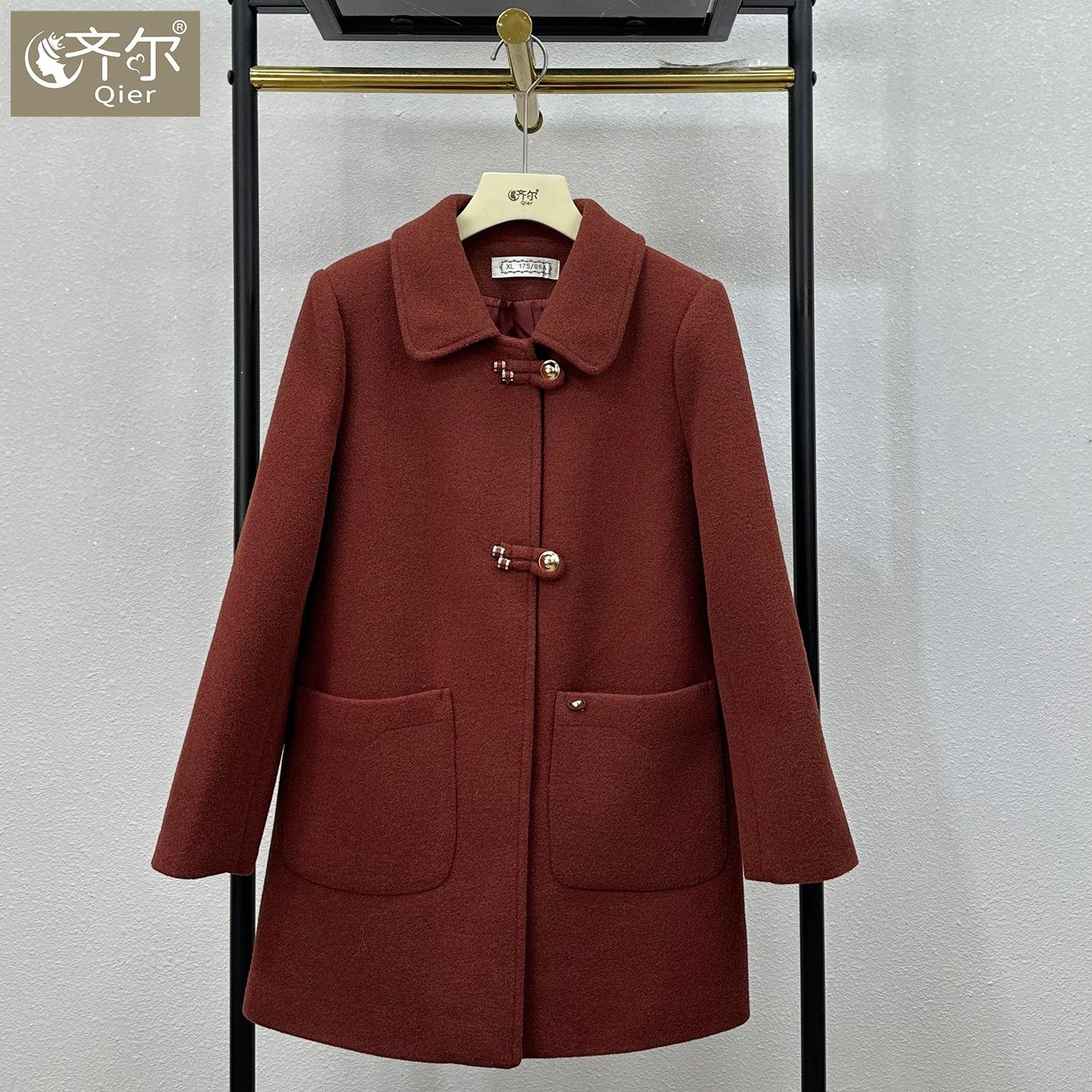 洋气妈妈冬装水貂绒外套女宽松大码洋气减龄保暖中老年毛呢大衣
