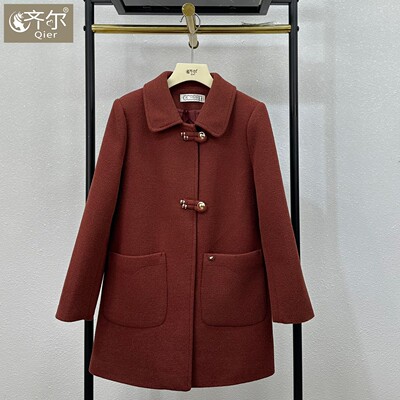 洋气妈妈冬装水貂绒外套女宽松大码洋气减龄保暖中老年毛呢大衣