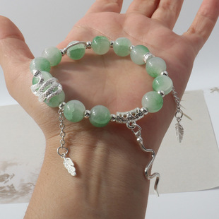 少女中式手链古风银蛇串珠璎珞手链小众设计灵蛇吊坠学生闺蜜手链