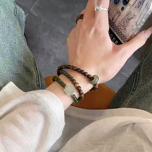 天然奇楠沉香手串搭仿玉碧玉手链晴水玉转运珠富贵显白佛珠念珠女