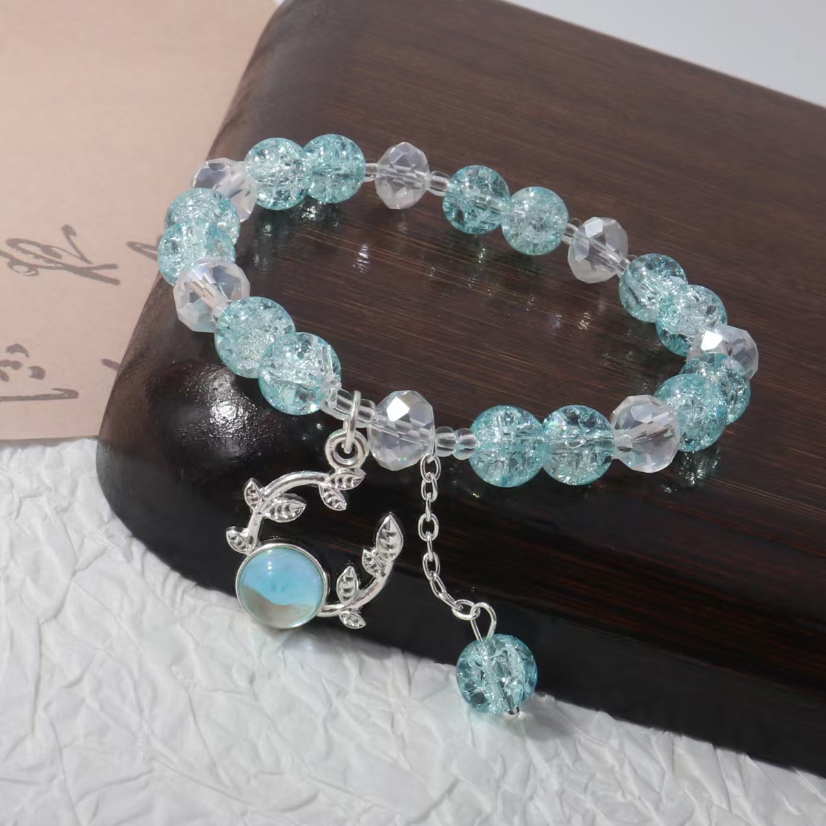 少女琉璃手链水晶流苏手链麋鹿角吊坠学生手链礼物闺蜜文创饰品