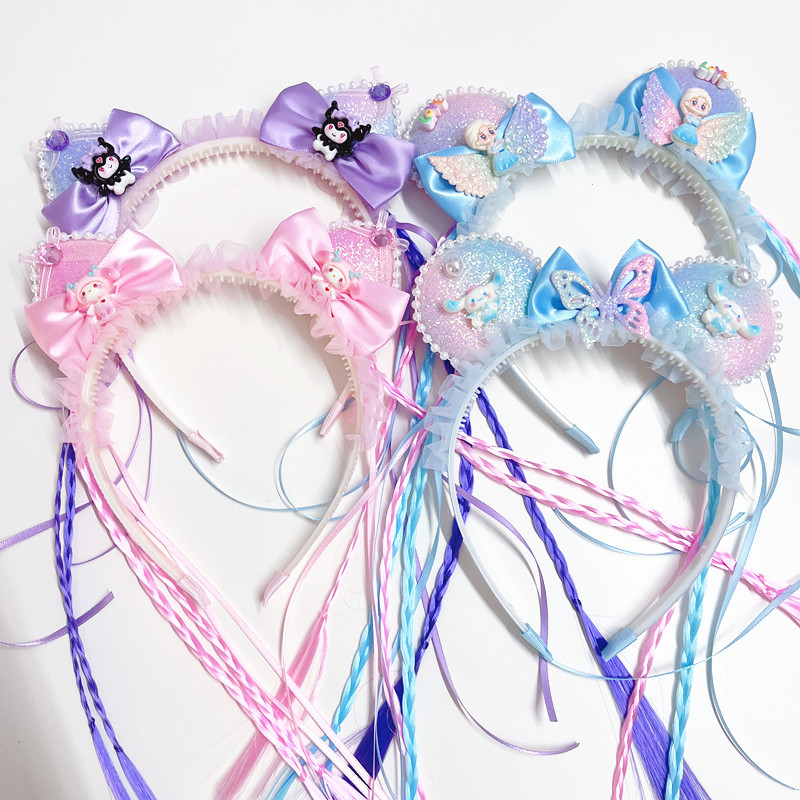 小女孩发箍假发辫子公主发箍儿童皇冠发饰发箍儿童发辫舞会道具