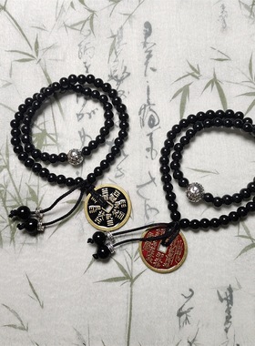 女生道系手串新中式双层山鬼花钱手链学生手链高颜值串珠叠戴手串