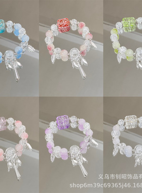原创设计玉碎水晶舞动铃手链女生琉璃手链简约百搭古风学生手串
