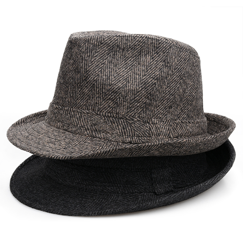 男士礼帽中老年人帽子冬季加厚绅士帽保暖爵士帽春秋英伦爸爸帽