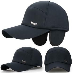 中老年保暖棉帽护耳棒球帽加厚老头帽爷爷帽全封冬天帽爸爸帽